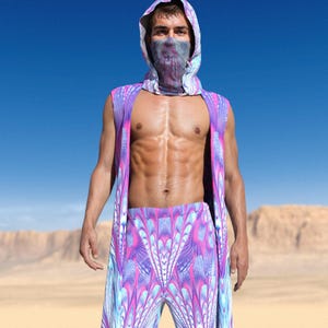 Festival Men Clothing, Male Psychedelic Set, Rave Outfit Men, Festival Outfit Man, Male Trippy Set, Male Festival Costume, Disco Set For Men
