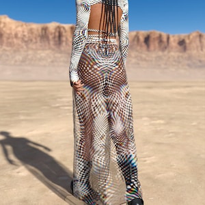 Rave Mesh Sheer Skirt, Transparent Rave Long Skirt, Rave Long Loose Skirt, Festival Disco Skirt, Festival Mesh Skirt, Sexy Party Mesh Skirt
