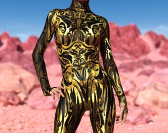 Gold Rave Costume: Eos Festival Catsuit
