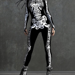 Tribe Skeleton Costume, Skeleton Costume Women, Skeleton Bodysuit, Womens Skeleton Costume, Skeleton Jumpsuit, Cyber Skeleton Costume Women