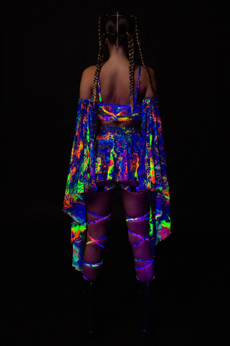 UV Psychedelic Set, Trippy Rave Set, Festival Outfit for Women ...