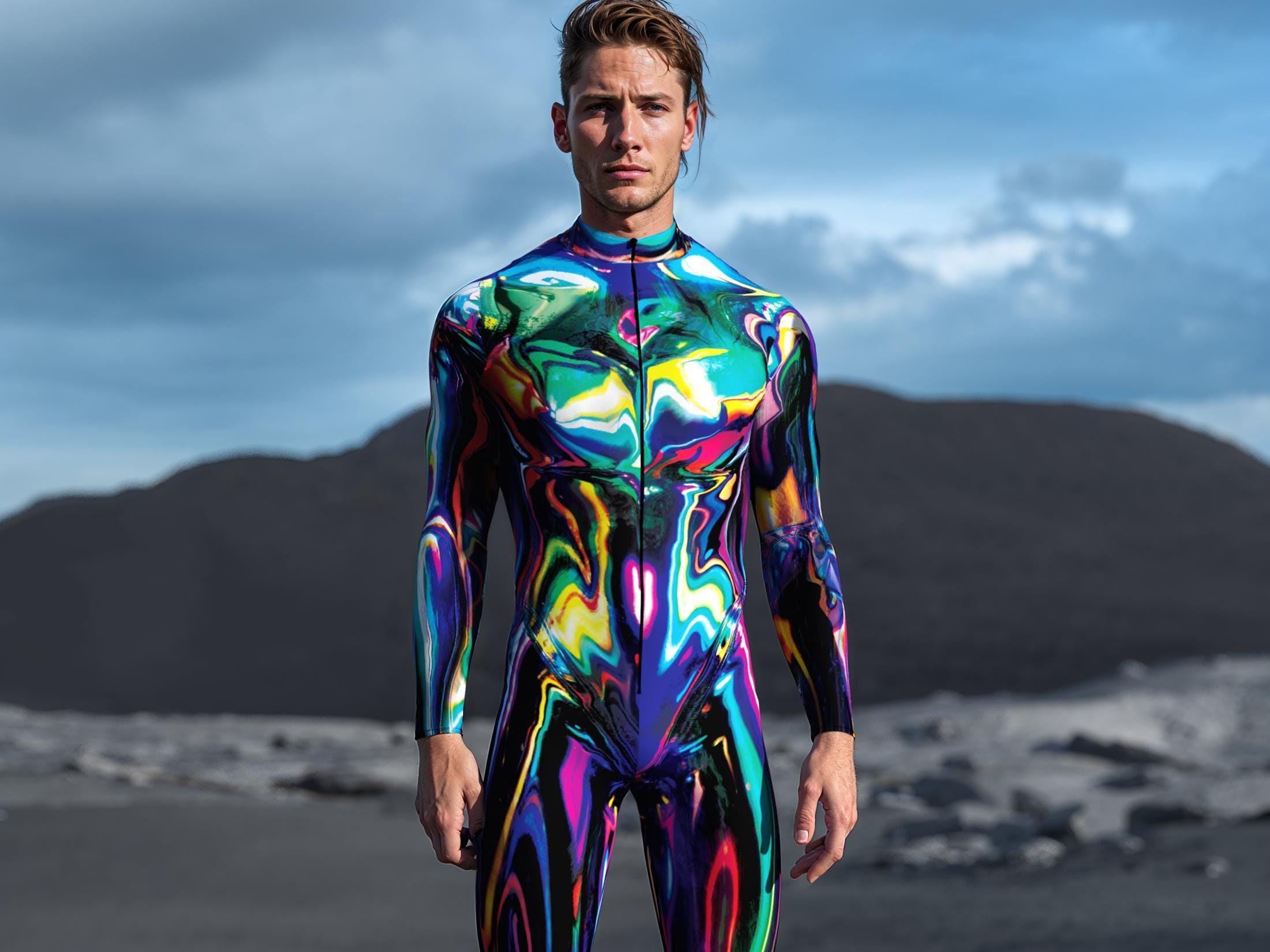 Alien Costume: Men's Colorful Halloween Bodysuit - Etsy