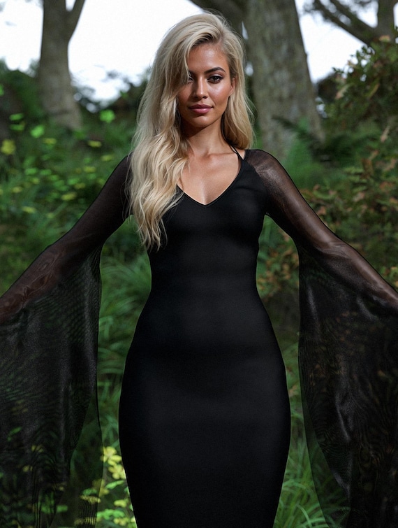 georgette black dress Glam Black Georgette Thread & Sequins Wedding Party Gown main image 1