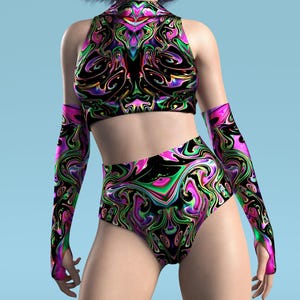 Rave Top, Rave Shorts, Festival Shorts, Rave Set, Booty Shorts, Psychedelic Clothing, Burning Man Outfit, Rave Outfit, Rave Wear Woman