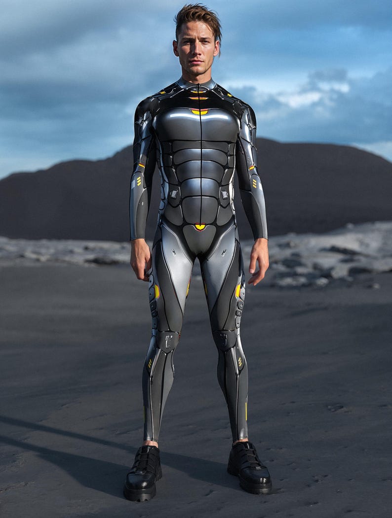 Cyber Droid Costume: Men's Festival Bodysuit, Rave Outfit - Etsy