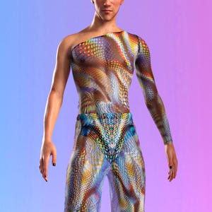 Rave Party Mesh Male Set, Festival Disco Outfit, Transparent Man Outfit, Performance Rave Set, Man Festival Outfit Men, Disco Party Male Set