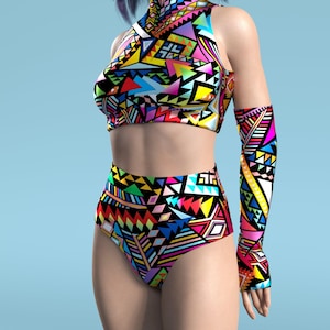Rave Outfit, Festival Shorts, Burning Man Set, Rave Shorts, Rave Set, Booty Shorts, Psychedelic Clothing, Rave Top, Rave Wear Woman