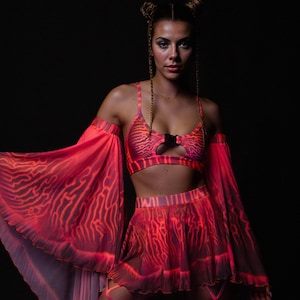 UV Sexy Skirt, Trippy Rave Mini Skirt, UV Psychedelic Skirt, Festival Outfit For Women, UV Festival Clothing, Rave Skirt, Festival Fashion
