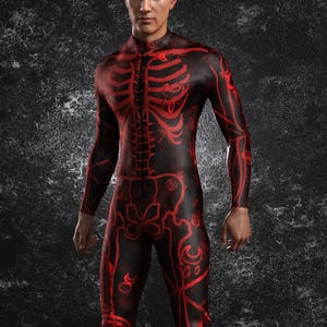 Red Skeleton Halloween Costume, Halloween Costume Men Unique, Halloween Costume, Mens Halloween Costume, Halloween Costumes, Adult Costume