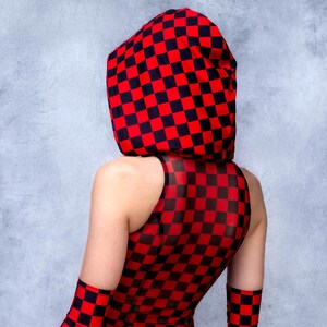 Rave Hood For Women, Rave Festival Hood, Festival Accessory For Women, Sexy Women Hood, Black and White Hood For Women, Festival Accessories