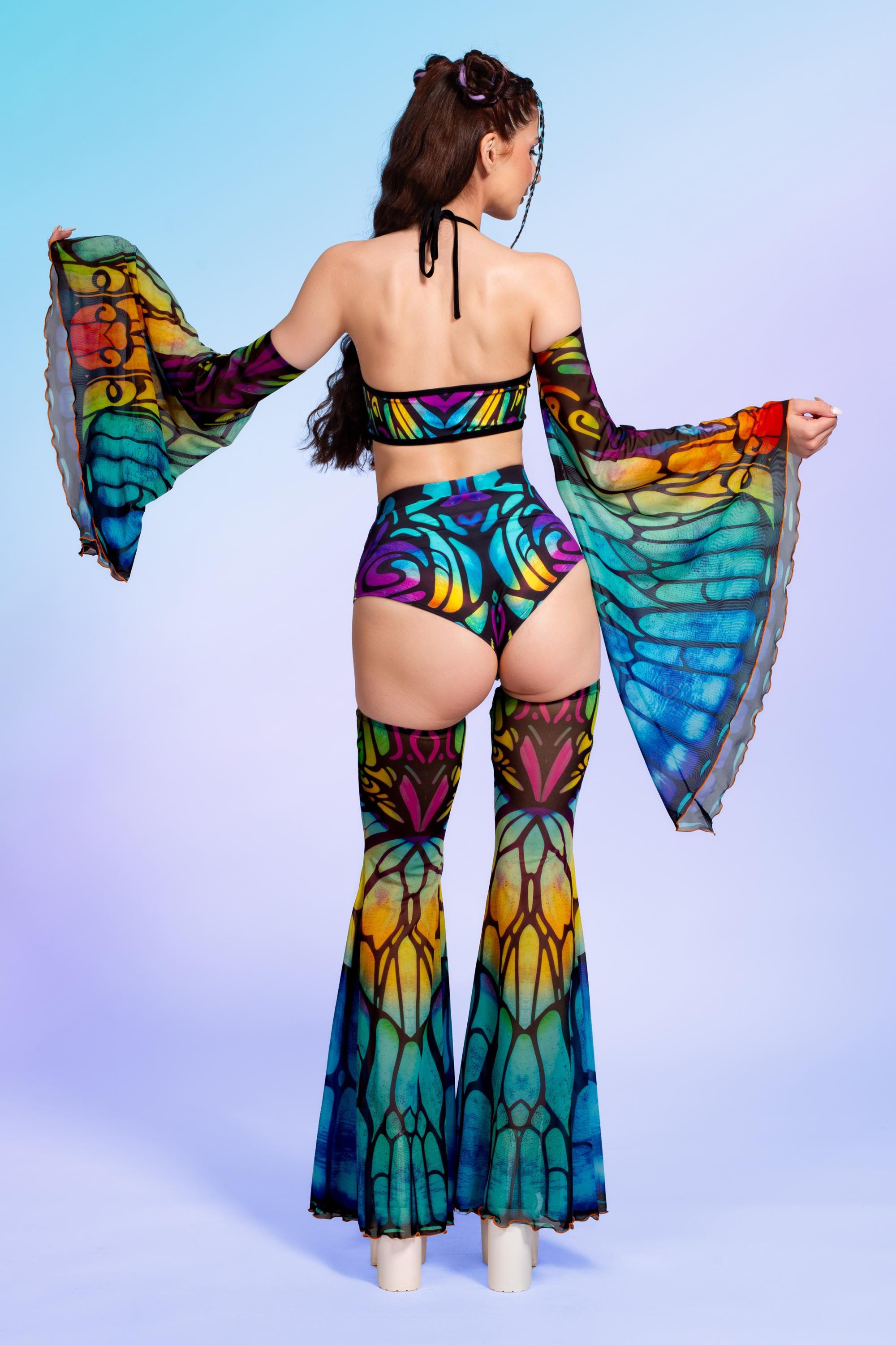 Butterfly Print X Ring Top for Women – Festival Rave Clothing, EDM ...
