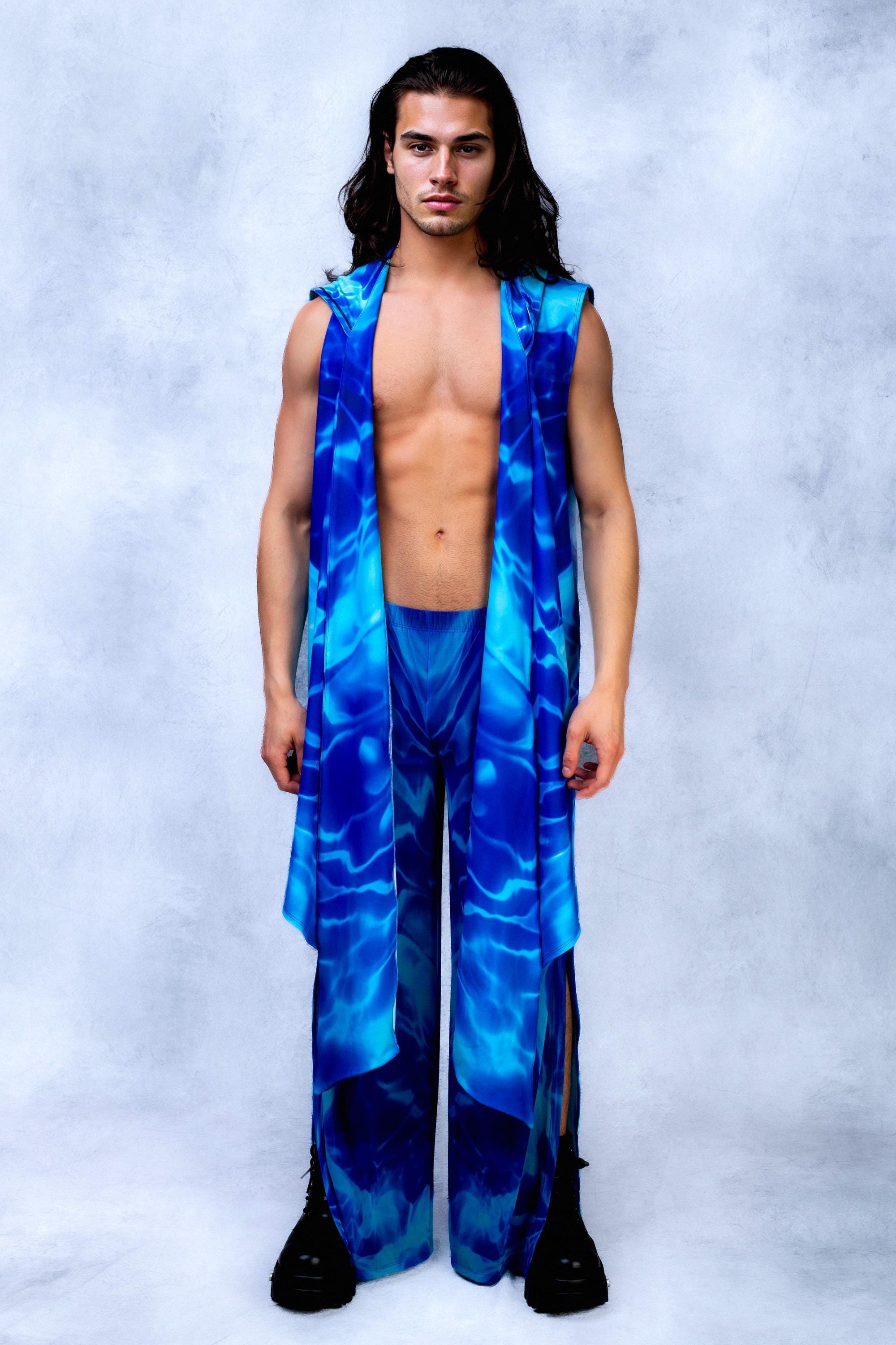 Mesh Rave Outfit, Male Psychedelic Festival Vest, Sleeveless Mesh Vest ...