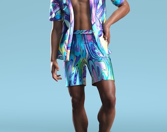 Rave Outfit Men, Festival Outfit Men, Rave Men Clothing, Rave Shirt Man, Rave Kimono Men, Festival Kimono, Burning Man Clothing, Rave Wear