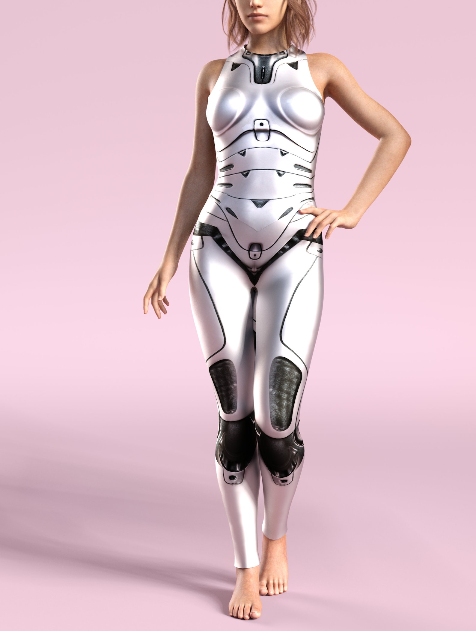 White Robot Costume Minimalist Bodysuit Sexy Cosplay Etsy