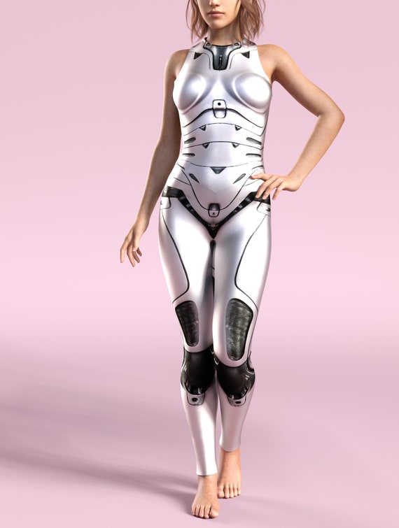 Futuristic Clothing Space Suit Robot Costume sheer Bodysuit 