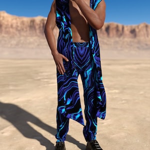 Performance Vest, Rave Fashion Vest, Psychedelic Men Vest, Festival Male Vest, Party Rave Vest, Music Party Male Vest, Festival Men Outfit
