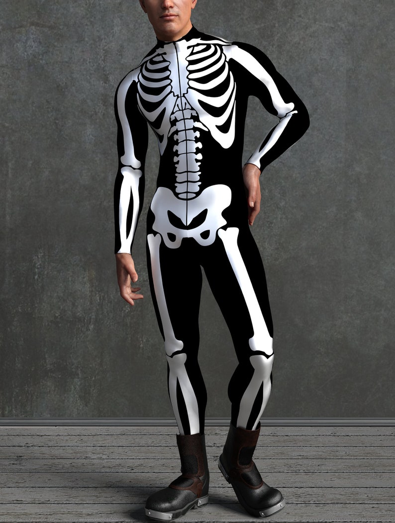 Skeleton Costume Mens Skeleton Costume Skeleton Costume Men Etsy