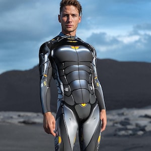 Robot Costume Men, Cyber Droid Costume, Festival Costume Men, Rave Costume Men, Male Festival Bodysuit, Matching Costumes, Couple Costume