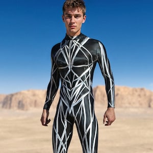 Festival Bodysuit, Rave Bodysuit Man, Man Festival Costume, Rave Costume Men, Performance Bodysuit Man, Rave Outfit Man, Futuristic Clothing