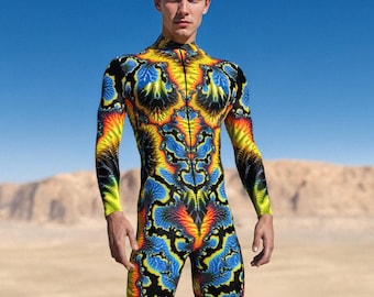 UV Reactive Bodysuit: Sawayama Male Costume, Rave Outfit