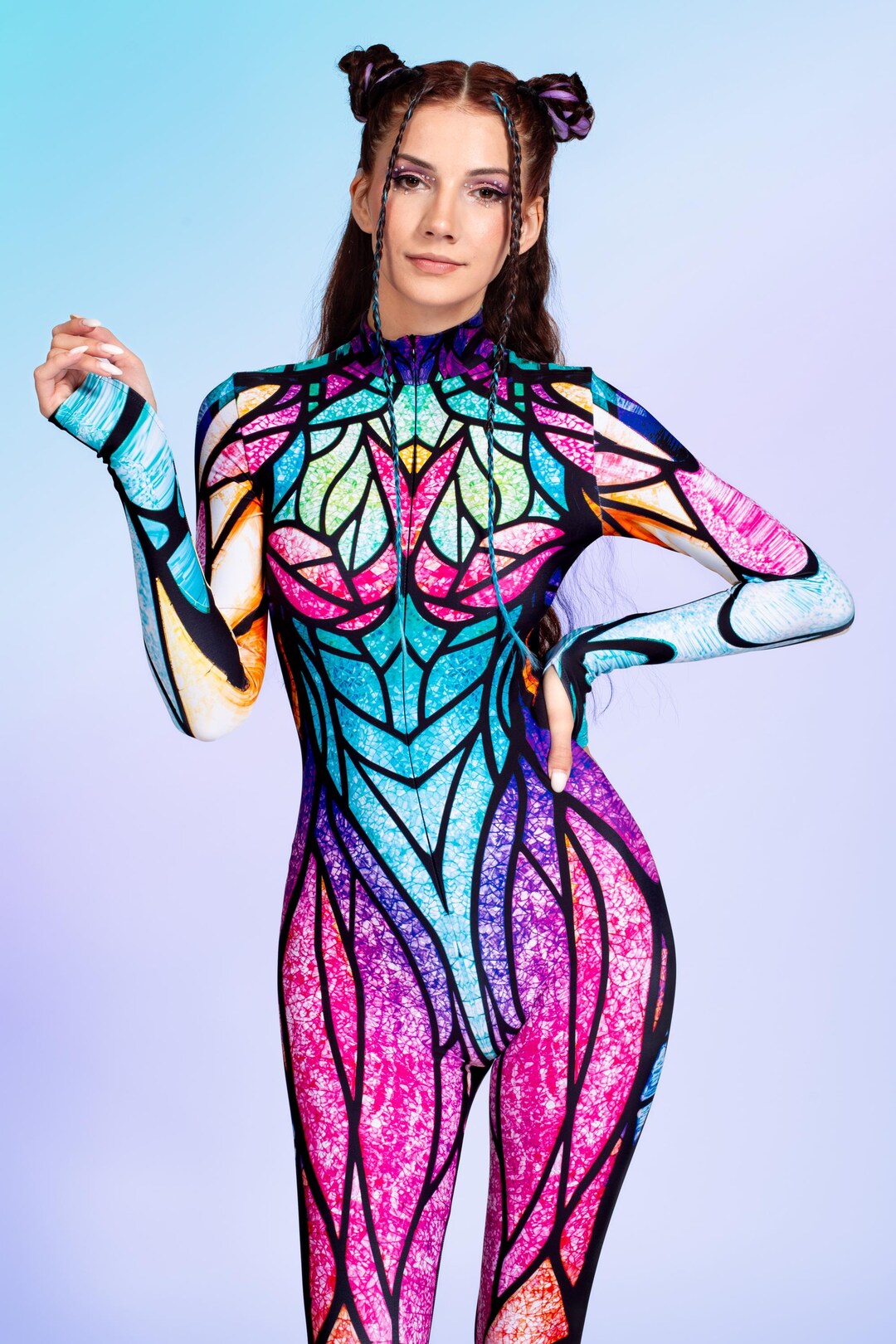 Cyber Rave Vibrant Cyber Rave Costume for Women – Futuristic Festival Costume, EDM ...