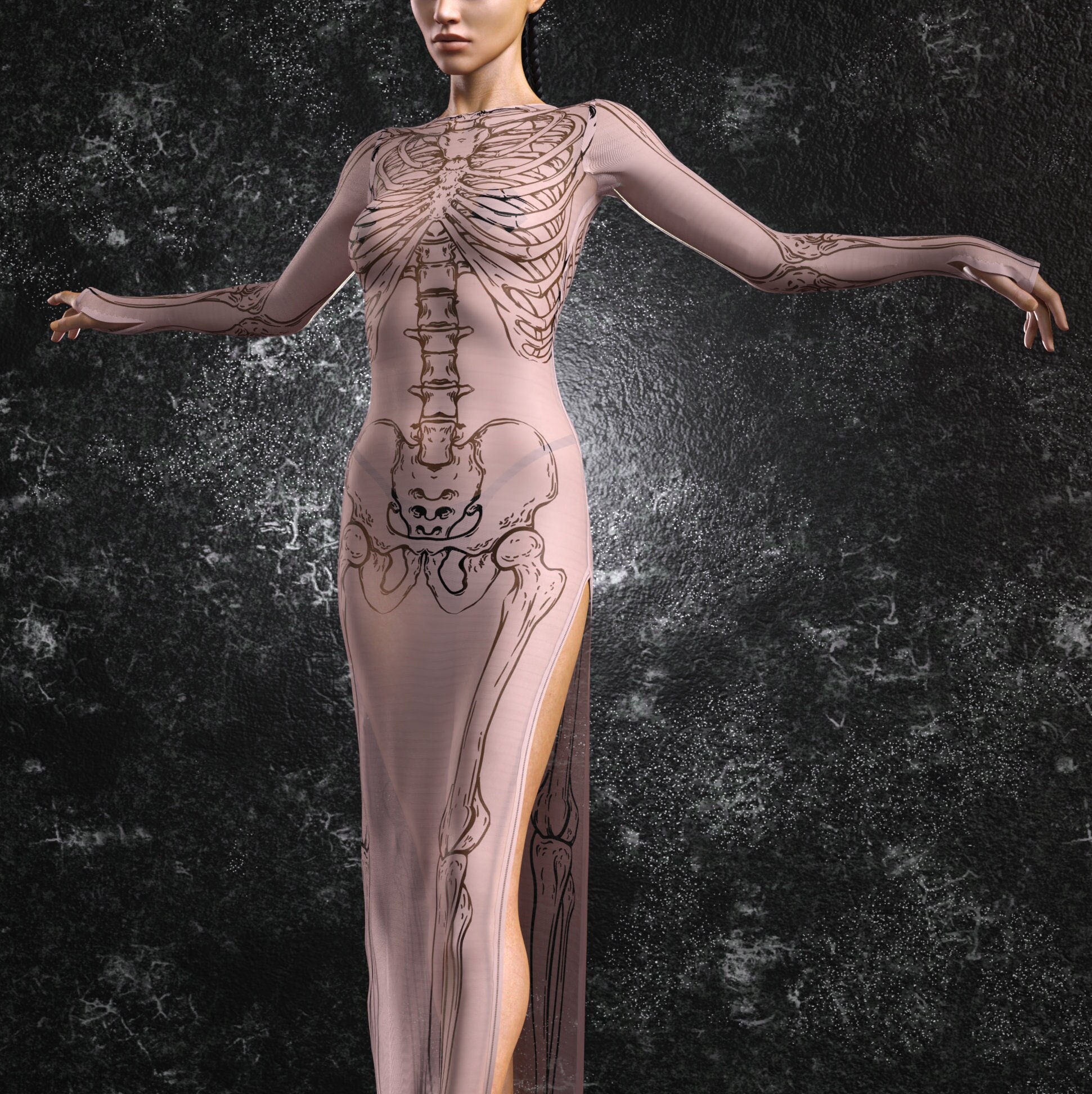 Mesh top skeleton dress