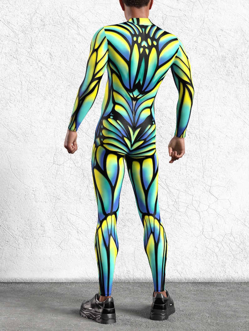 UV Light Costume Man, Performance Costume Man, Neon Costume Men, Festival Costumes Men, Rave Bodysuit Man, Festival Bodysuit, Rave Outfit image 9