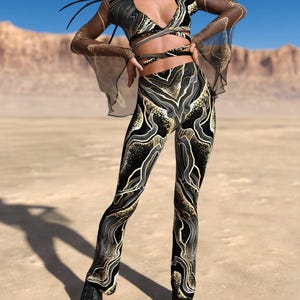 Bell Sleeve Mesh Top, Psychedelic Rave Top, Wide Sleeve Top, Rave Crop Top, Rave Mesh Top, See Through Festival Top, Transparent Rave Top
