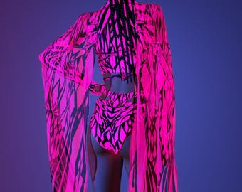 Rave Mesh Wings, Festival Disco Wings, UV Light Wings, Neon Wings, Festival Wings, Mesh Party Wings, Burning Man Outfit, Festival Mesh Wings
