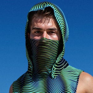 Male Festival Hood, Rave Outfit Men, Performance Hood, Festival Hood Men, Rave Hooded Set Man, Festival Set For Men, Men Hood For Men
