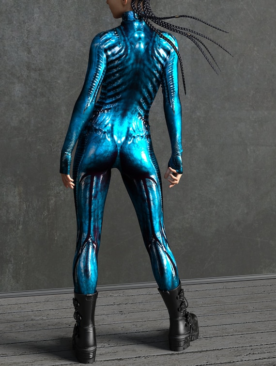 Alien Halloween Costume Futuristic Costume Alien Bodysuit 