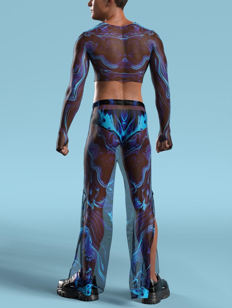 Rave Male Crop Pants, Transparent Rave Pants, Rave Male Pants, Festival ...