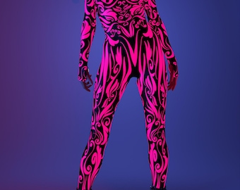 Neon Costume, UV Light Set Costume, Festival Costume, UV Light Set Costume, Rave Dancer Costume, Psychedelic Costume, Burning Man Clothing
