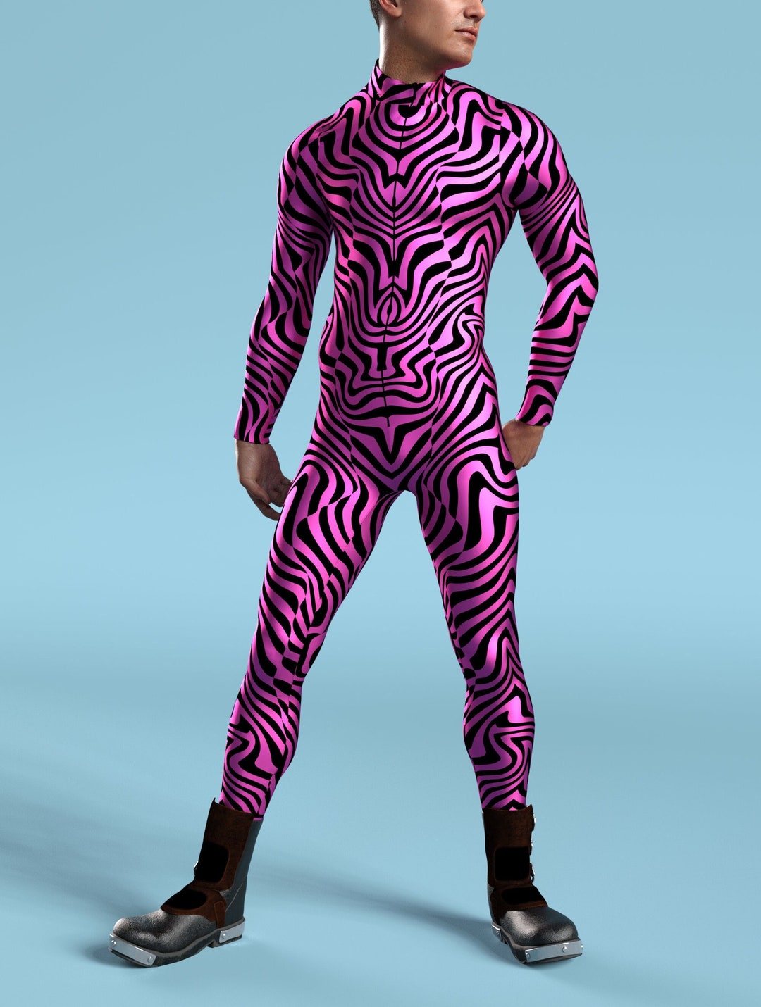 Male Bodysuit, Pink Bodysuit Men, Festival Outfit Men, Sexy Costume Men, Male Costume, Men