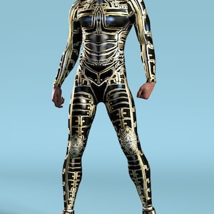 Nefer Phantom Costume: Egyptian God Cyber Droid Armour Bodysuit