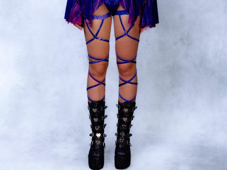 Fairy Rave Bodysuit: Psychedelic Bell Sleeves, Leg Wraps image 8
