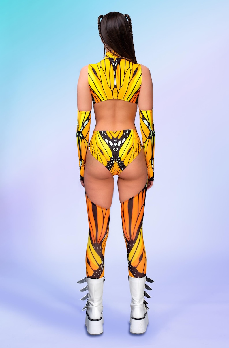 Butterfly Festival Leotard Set: UV Reactive Rave Outfit With Chaps - Etsy