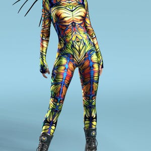 Psychedelic Bodysuit, Psychedelic Costume, Psychedelic Clothing, Festival Catsuit Woman, Rave Clothing Women, Rave Catsuit, Catsuit Woman