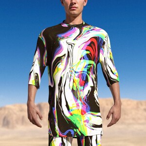 Festival Tshirt Men, Trippy Shirt Men, Disco Shirt, Rave T-Shirt For Man, Men Rave Disco Top, Rave Outfit Men, Festival Party Outfit Men