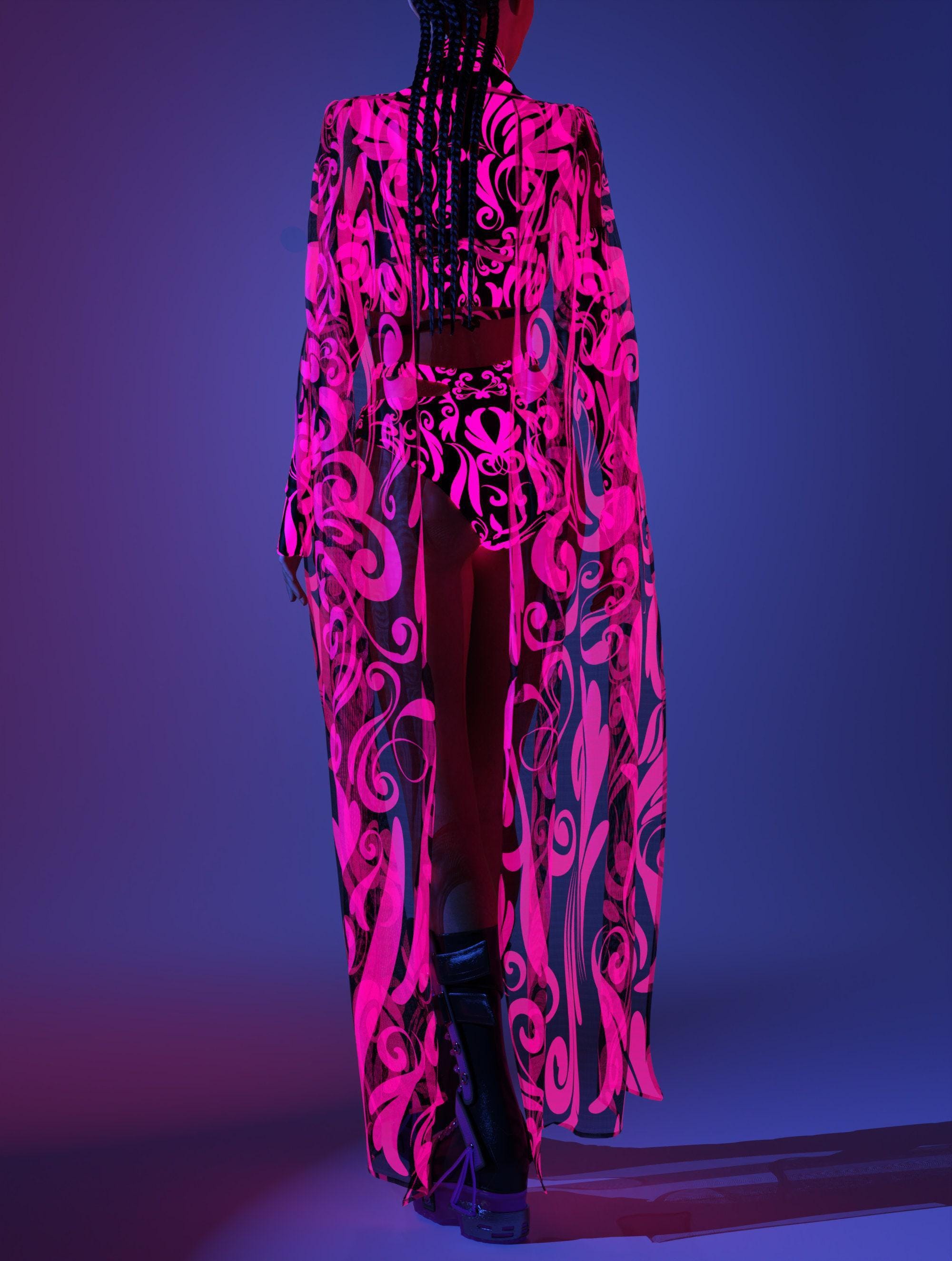 Cutout Rave Crop Top: Neon Festival Clothing, UV Reactive Outfit - Etsy