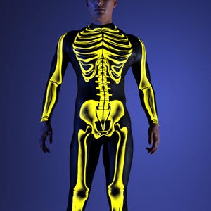 Men Halloween Costume, UV Reflective Costume, Neon Costume, UV Men Costume, Party Halloween Costume, Halloween Men Costume, Skeleton Costume