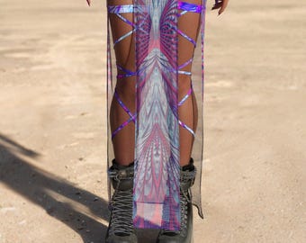 Festival Leg Wraps Woman, Festival Cutout Long Dress, Mesh Festival Outfit For Women, Festival Dress, Rave Accessories, Festival Accessories