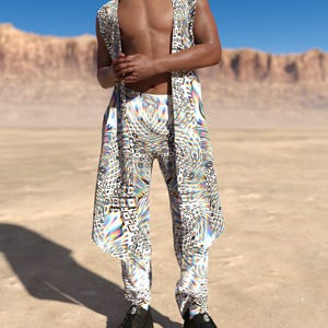 Psychedelic Rave Men Set, Festival Male Set, Music Festival Set, Performance Set, Disco Party Set, Summer Rave Set, Festival Men Outfit