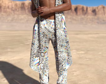 Psychedelic Rave Men Set, Festival Male Set, Music Festival Set, Performance Set, Disco Party Set, Summer Rave Set, Festival Men Outfit