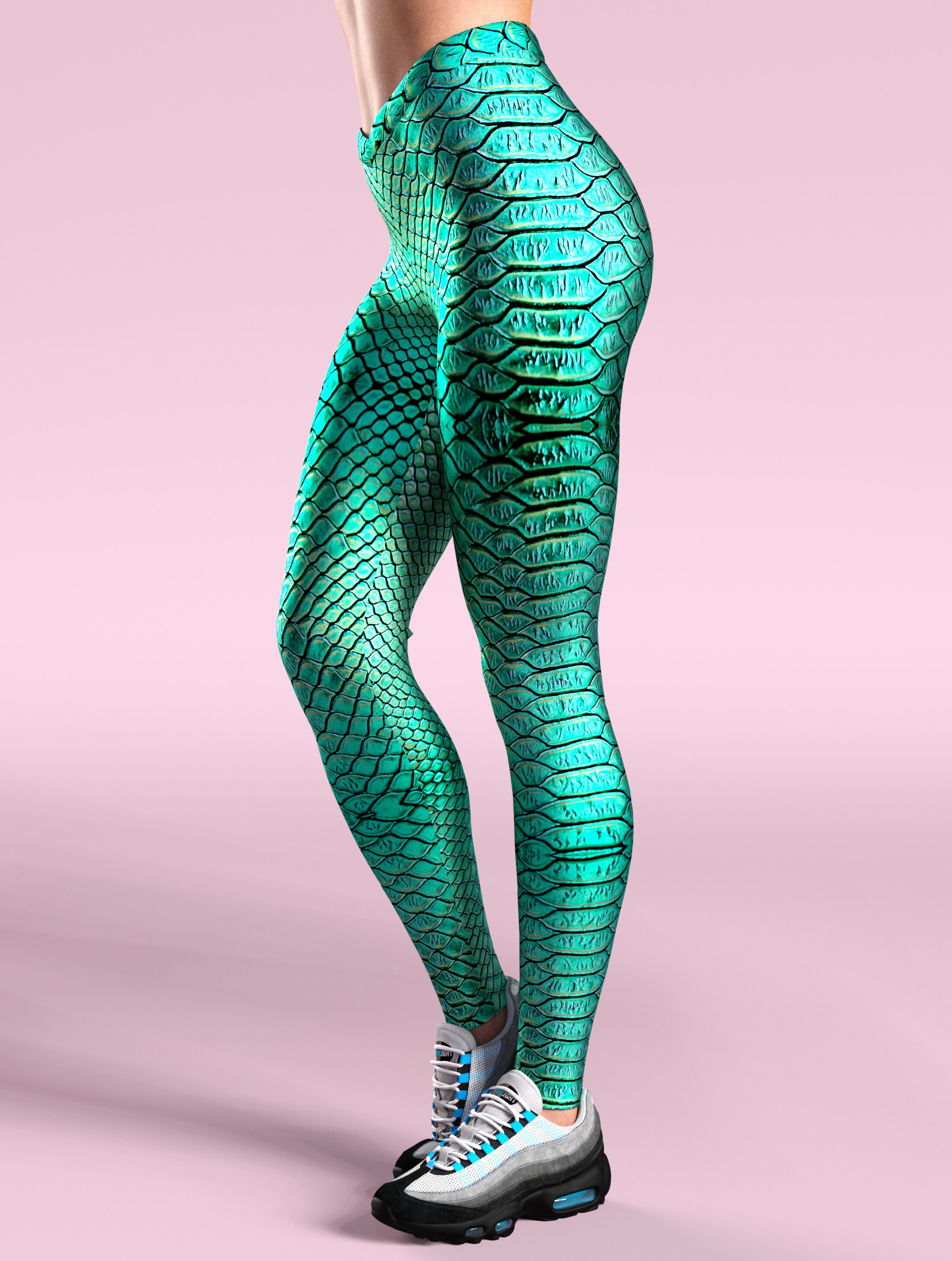 Green Gym Leggings Colorful Yoga 