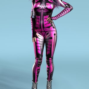 Robot Costume: Magenta Rave Bodysuit - Burning Man Outfit