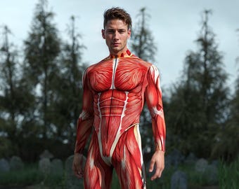 Muscle Costume Adult: Men's Halloween Full Bodysuit