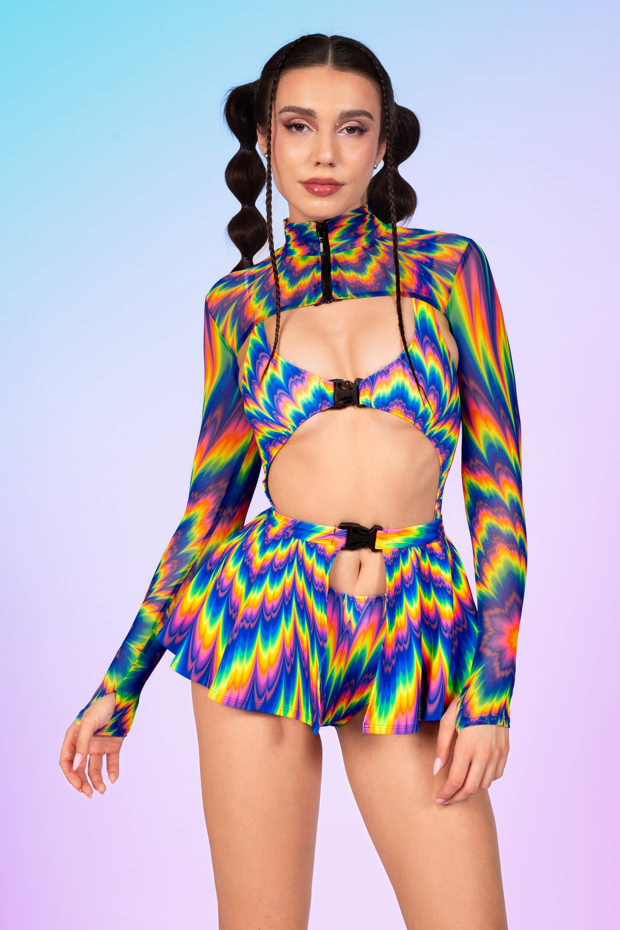 UV Reactive Buckle Bodysuit for Women – Blacklight Rave Festival ...