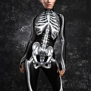 Skeleton Costume, Skeleton Bodysuit, Skeleton Costume Women, Halloween Costumes For Women, Womens Skeleton Costume, Silver Skeleton Costume