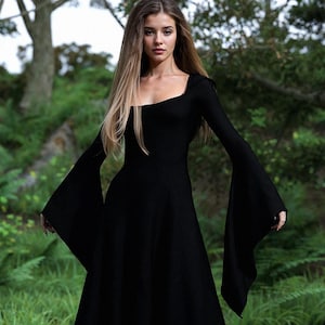 Hexenkostüm Damen, Halloweenkostüme, Hexenkleid Damen, Halloween Kostüm für Erwachsene, Halloweenkostüm, Hexerkostüm, Schwarzes Kleid Damen